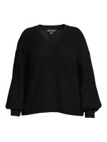 What's Next Women's Plus Size V-Neck Shaker Stitch Pullover - Image 2